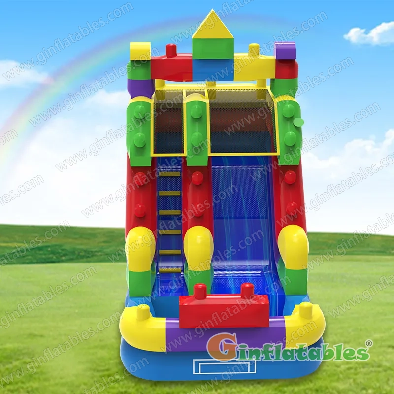 Building block water slide