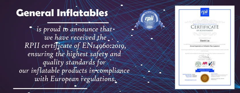 RPII Certificate of EN14960:2019 for Inflatable Products